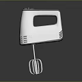 Sleek White Hand Mixer Kitchen Appliance With Stainless Steel Mixing Beaters