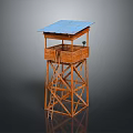 Tower defense sentry tower air defense watchtower observatory tower loft 3d model