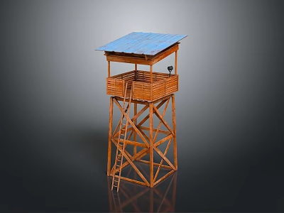 Tower defense sentry tower air defense watchtower observatory tower loft 3d model