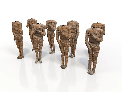 Realistic Style Mummy Bust Mummy Body Bandage Shroud Ancient Remains Remains 3d model