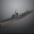 Detailed Military Warship Model As Water Transport With Historical Naval Features