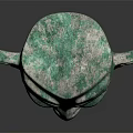 Ancient Style Green Jade Carved Mask As Traditional Costume Decorative Accessory