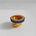 Industrial Gold And Blue Metal Circular Component With Base Structure 3d model