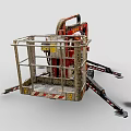 Industrial Aerial Work Platform With Metal Basket Safety Railings Extendable Boom And Support Legs