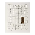 White Woven Wall Hanging With Central Gold Accent And Textured Design Pattern 3d model