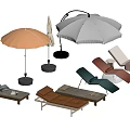 Modern Outdoor Chairs With Wooden Frames Umbrella And Colorful Fabric Seats