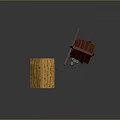 Wooden Building Set With Thatch Roof Cottage Windmill Fence And Small Bucket