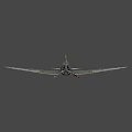 Vintage Green Fighter Plane With Red Circle Markings On Wings Front Propeller And Dark Background