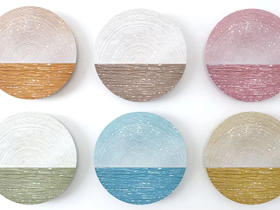 Round Colorful Wall Decor with Textured Surface and Vibrant Gradient Tones in Modern Homes 3d model
