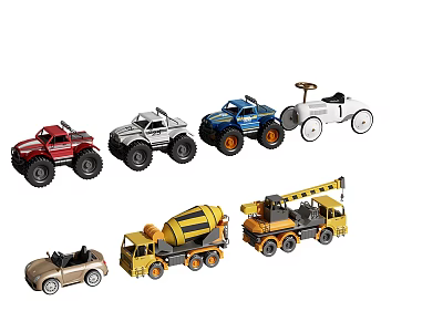 Children's toy car off-road vehicle digging machine 3d model