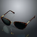 Tortoise Shell Cat Eye Sunglasses With Gold Metal Accents And Dark Lenses Design