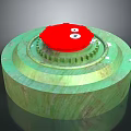 Mechanical Equipment With Green Base Red Top Component Circular Ring Gear Structure And White Markers