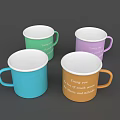 Ceramic Orange Tea Cup With White Rim And Young You Text On Body