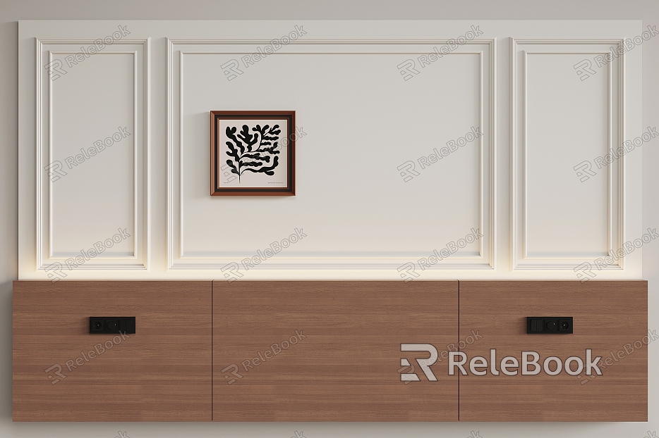 Middle-style bedside background wall model