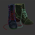 Distressed Leather Mid Calf Lace Up Boots With Block Heel And Vintage Dark Brown Style