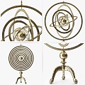 Ornamental Metal Sphere Sculpture with Intricate Ring Design and Decorative Base