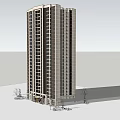 Modern High-rise Building With Glass Windows Sleek Design And Small Trees
