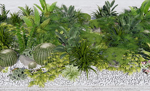 Modern Plant Heap Landscape 3d model