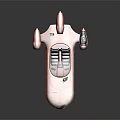 Futuristic Red Sleek Interstellar Spacecraft With Cockpit Dual Engines And Aerodynamic Design