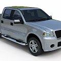 Technology Exhibition Hall Showcasing Modern Silver Ford Pickup Truck Model
