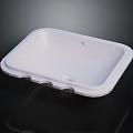 White Square Modern Ceramic Wash Basin With Smooth Surface And Drain Hole Design