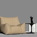 Modern Cream Lazy Sofa HANCOCK Bean Sofa Mao 3d model