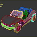 Volkswagen Turquoise Open Top Dune Buggy With Modern Design And Gray Seats