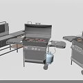 Outdoor BBQ Grills With Portable Design Propane Tank And Storage Shelf