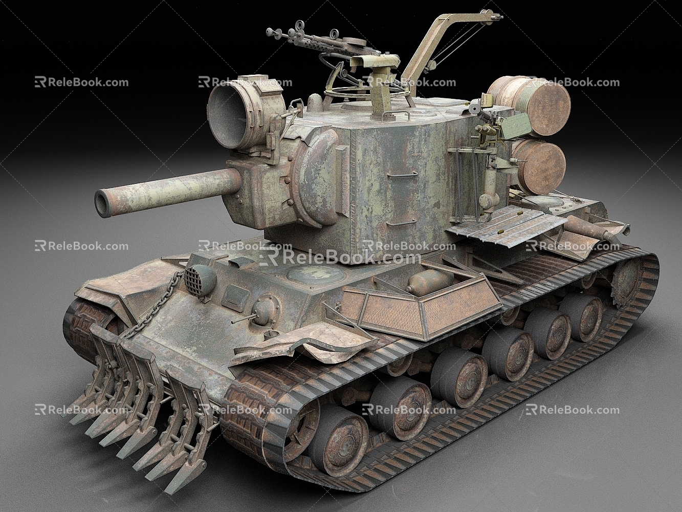 kv2 tank Soviet tank heavy tank vintage tank 3d model