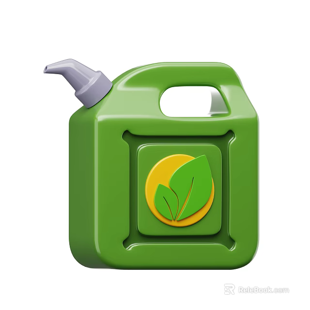 Eco Friendly Green Industrial Oil Drum With Leaf Logo For Machinery Lubrication 3d model 