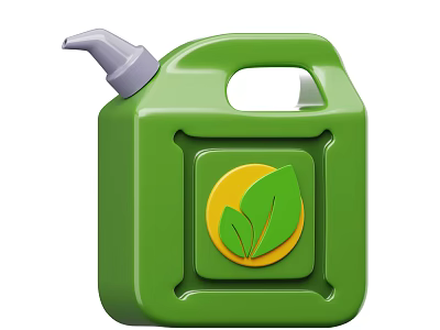 Eco Friendly Green Industrial Oil Drum With Leaf Logo For Machinery Lubrication 3d model