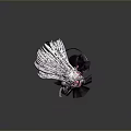 Game Movie Character With Long White Hair Pink Accessories And Dark Gothic Dress