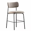 Modern Minimalist Black Bar Table And Four Soft Upholstered High Chairs For Daily Home Use