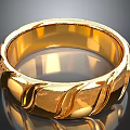 Elegant Shiny Gold Ring With Intricate Spiral Pattern For Daily Accessory