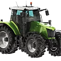 Green Agricultural Tractor With Large Tires And Cab For Farm Machinery Use