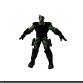 Green And Black Armored Sci Fi Biological Character With Tactical Gear And Protective Guards