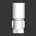 Silver Metal Valve With White Top And Threaded Connection For Plumbing Use