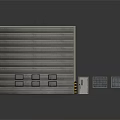 Gray Roller Garage Door Exterior With Control Panel And Side Vents