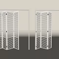 White Louvered Folding Doors For Modern Home Interior Design 3d model