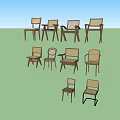 Modern Wooden Dining Chairs With Simple Rattan Back And Seat Design