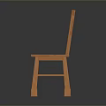 Light Wood Tone Wooden Single Chair With Straight Backrest And Sturdy Structure