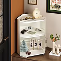 Decorative Ornament Set With Rabbit Figurine Olives Sunglasses And Number Tags On Multi Tiered Shelf