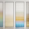 Modern Glass Room Dividers With Textured Patterned And Colorful Gradient Designs