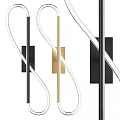 Modern Elegant Wall Lamps With Curved Design Black Gold White Color Home Decor