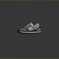 Blue And White Retro Running Shoes With Mesh Upper White Laces And Rubber Sole