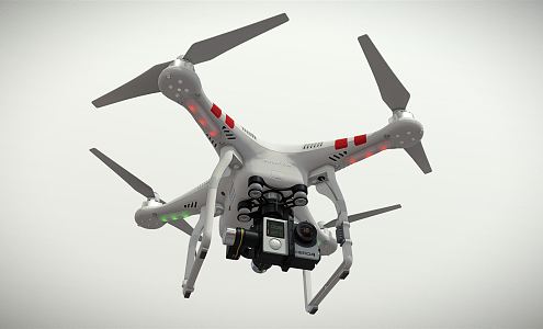 Modern UAV Dajiang UAV equipped with four axis aircraft 3d model