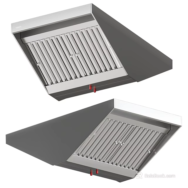 Modern Kitchen Range Hoods With Stainless Steel Grille Design For Home Use 3d model 