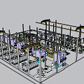 Modern Industrial Factory Interior With Steel Framework Machinery Pipes And Production Layout