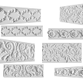 European-style carved simple plaster carved lines 3d model