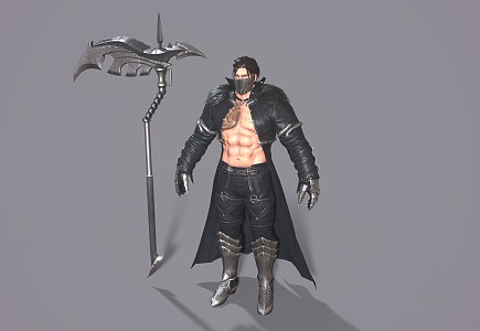 Male warrior man game character 3d model